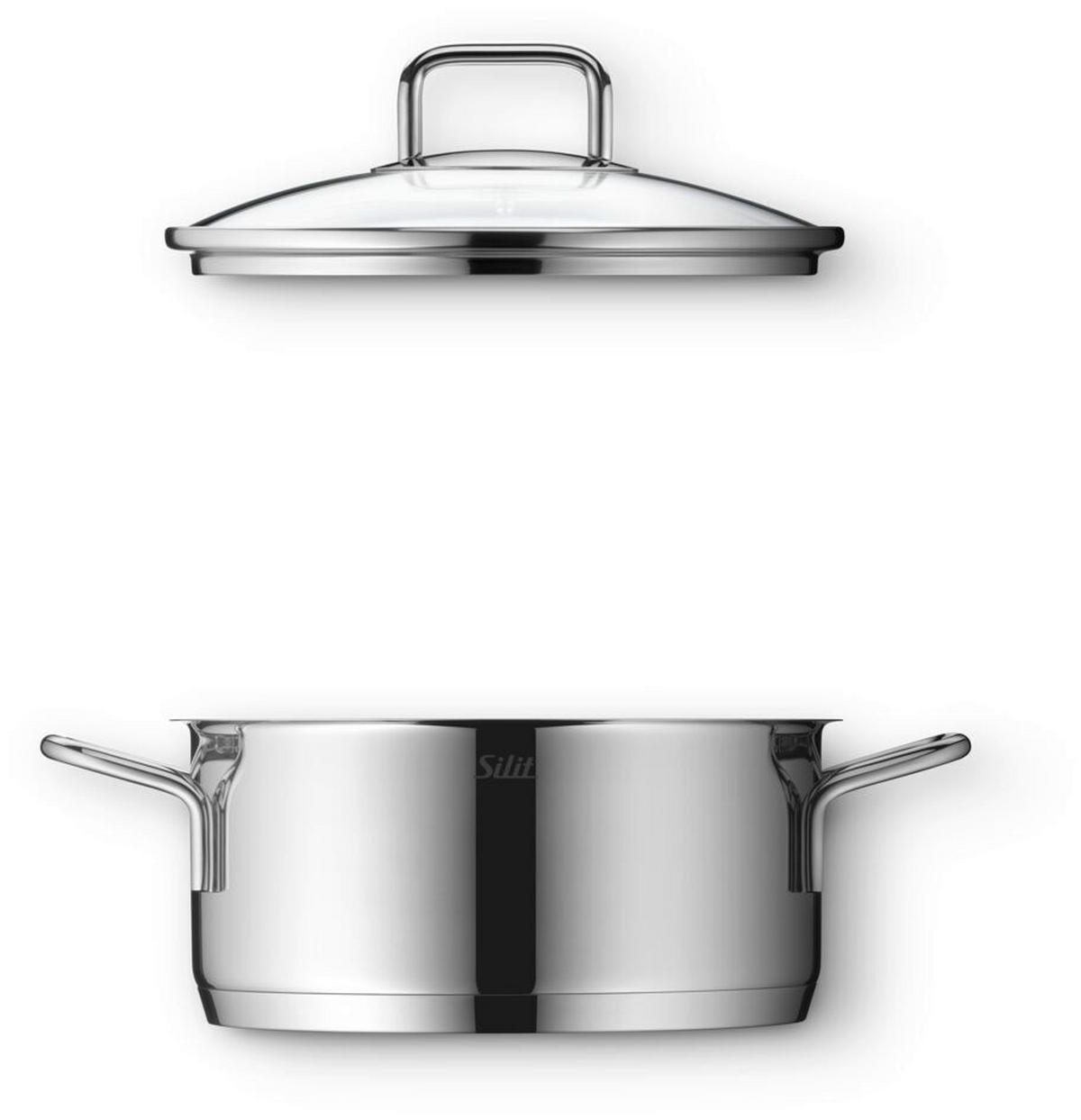 BRATENTOPF Extra Cook 4-5L L  - Edelstahlfarben, Basics, Metall (33,8/26,1/13,4cm) - Silit