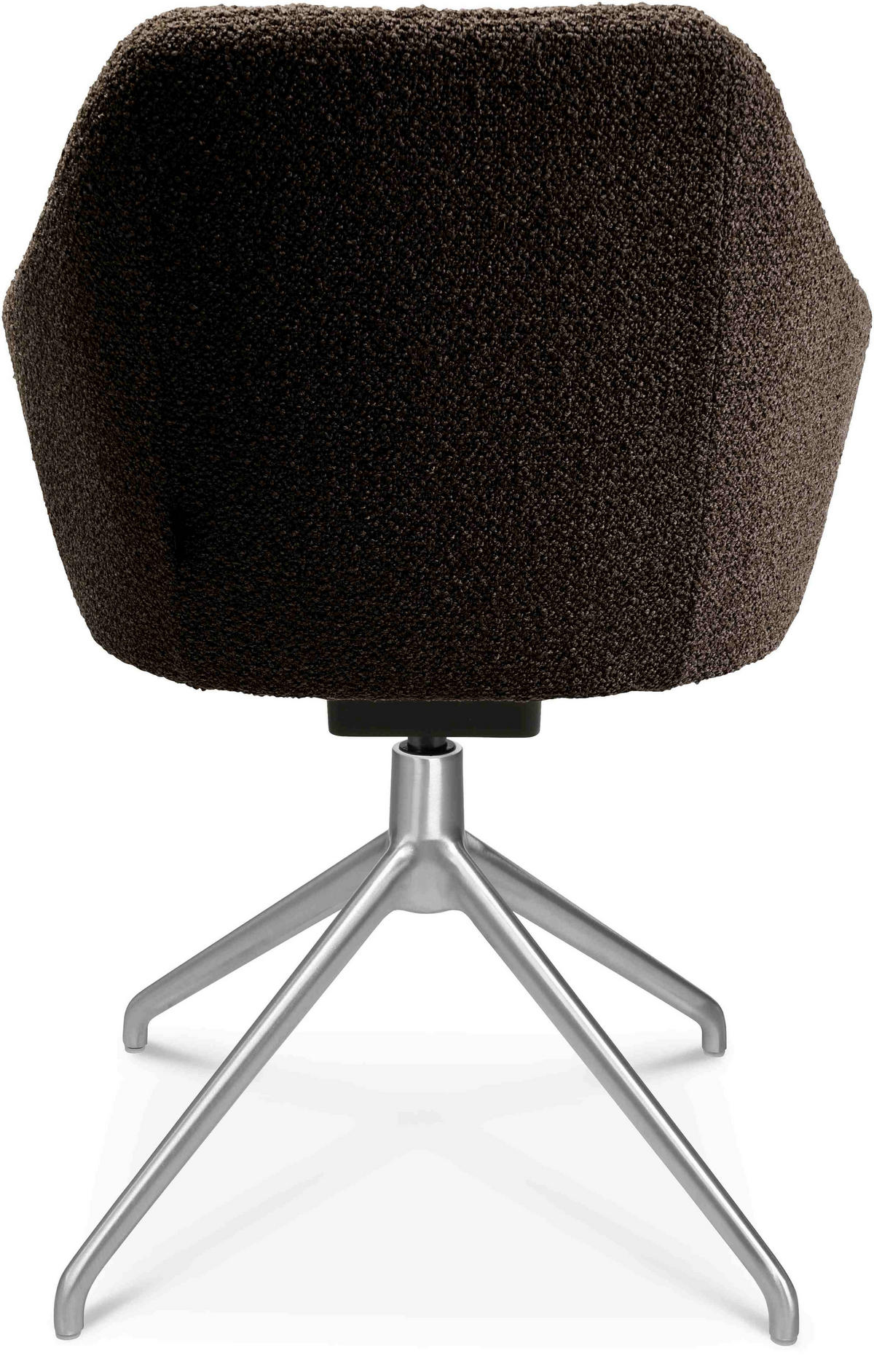 ARMLEHNSTUHL  in Aluminium Flachgewebe  - Dunkelbraun/Alufarben, Design, Textil/Metall (58/81,5-84,5/60cm) - Johann Jakob