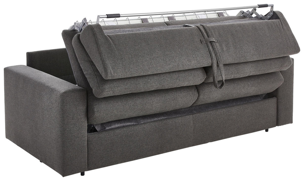 SCHLAFSOFA Webstoff Graphitfarben  - Schwarz/Graphitfarben, KONVENTIONELL, Kunststoff/Textil (198/84/98cm) - Novel