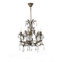KRISTALL-HÄNGELEUCHTE 42/80 cm   - Bronzefarben, KONVENTIONELL, Glas/Metall (42/80cm)