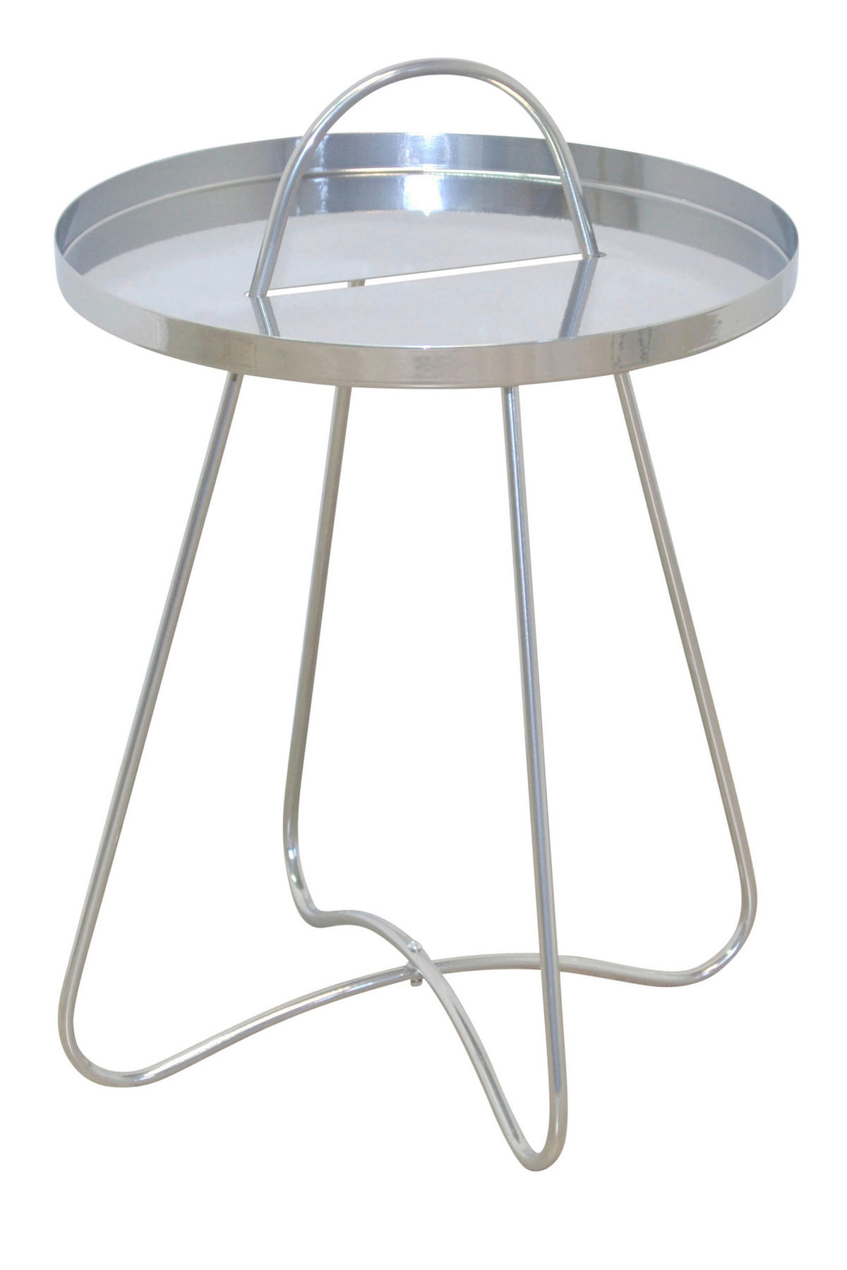 BEISTELLTISCH 40/40/57 cm Silberfarben rund  - Silberfarben, Design, Metall (40/40/57cm) - MID.YOU