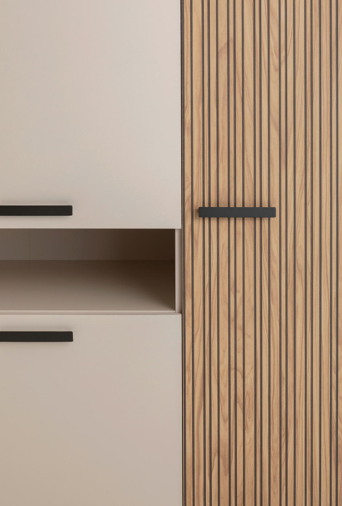 DREHTÜRENSCHRANK  in Kaschmir  - Kaschmir/Anthrazit, KONVENTIONELL, Holzwerkstoff/Metall (147/217/63cm) - Xora