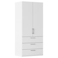 DREHTÜRENSCHRANK 101/223/61 cm,  in Weiß, 2-türig  - Edelstahlfarben/Weiß, Basics, Holzwerkstoff/Metall (101/223/61cm) - Novel