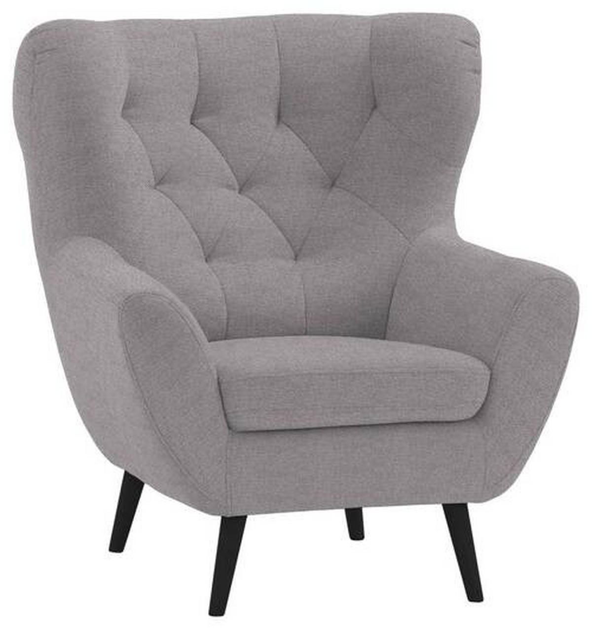 SESSEL in Mikrofaser Taupe  - Taupe/Anthrazit, Design, Holz/Textil (87/101/95cm) - Stylife