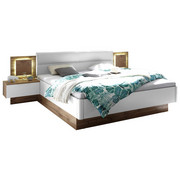 SET KREVETA I NOĆNIH ORMARIĆA - bijela/boje hrasta, Design, drvni materijal (180/200cm) - Hom`in