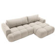 ECKSOFA Creme Struktur  - Creme/Schwarz, KONVENTIONELL, Kunststoff/Textil (272/172cm) - Carryhome