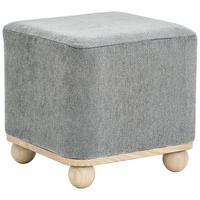 HOCKER Leinenoptik Kiefer Grau  - Naturfarben/Grau, Trend, Holz/Textil (41/41/41cm) - Xora