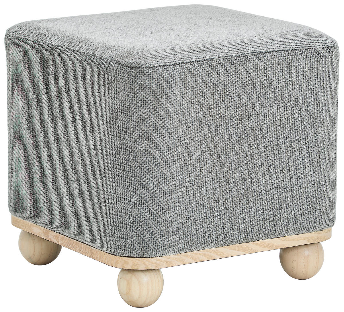 HOCKER Leinenoptik Kiefer Grau  - Naturfarben/Grau, Trend, Holz/Textil (41/41/41cm) - Xora