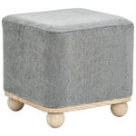 HOCKER Leinenoptik Kiefer Grau  - Naturfarben/Grau, Trend, Holz/Textil (41/41/41cm) - Xora