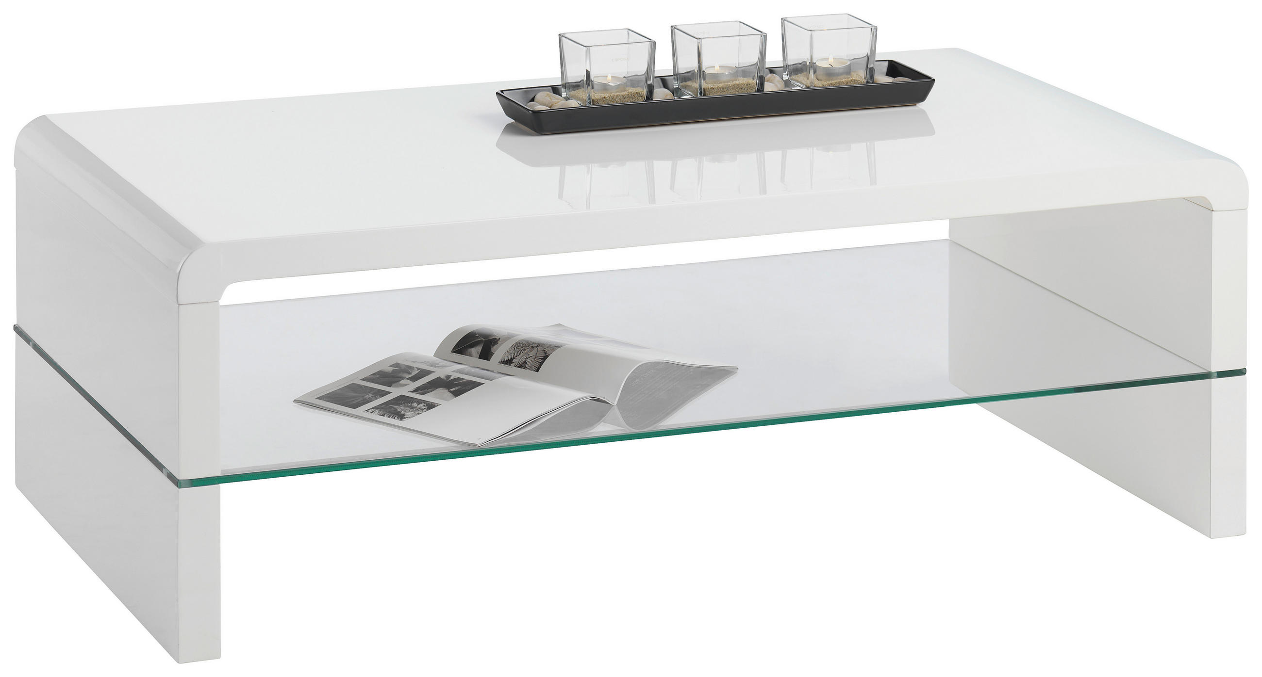 Couchtisch in Glas, Holzwerkstoff 110/60/40 cm