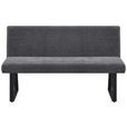 SITZBANK 140/86/61 cm Webstoff, Mikrofaser Grau, Schwarz  - Schwarz/Grau, KONVENTIONELL, Textil/Metall (140/86/61cm) - Carryhome