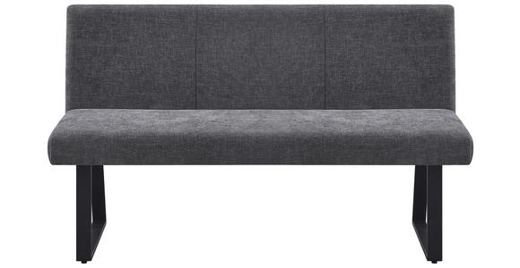 SITZBANK 140/86/61 cm Webstoff, Mikrofaser Grau, Schwarz  - Schwarz/Grau, KONVENTIONELL, Textil/Metall (140/86/61cm) - Carryhome