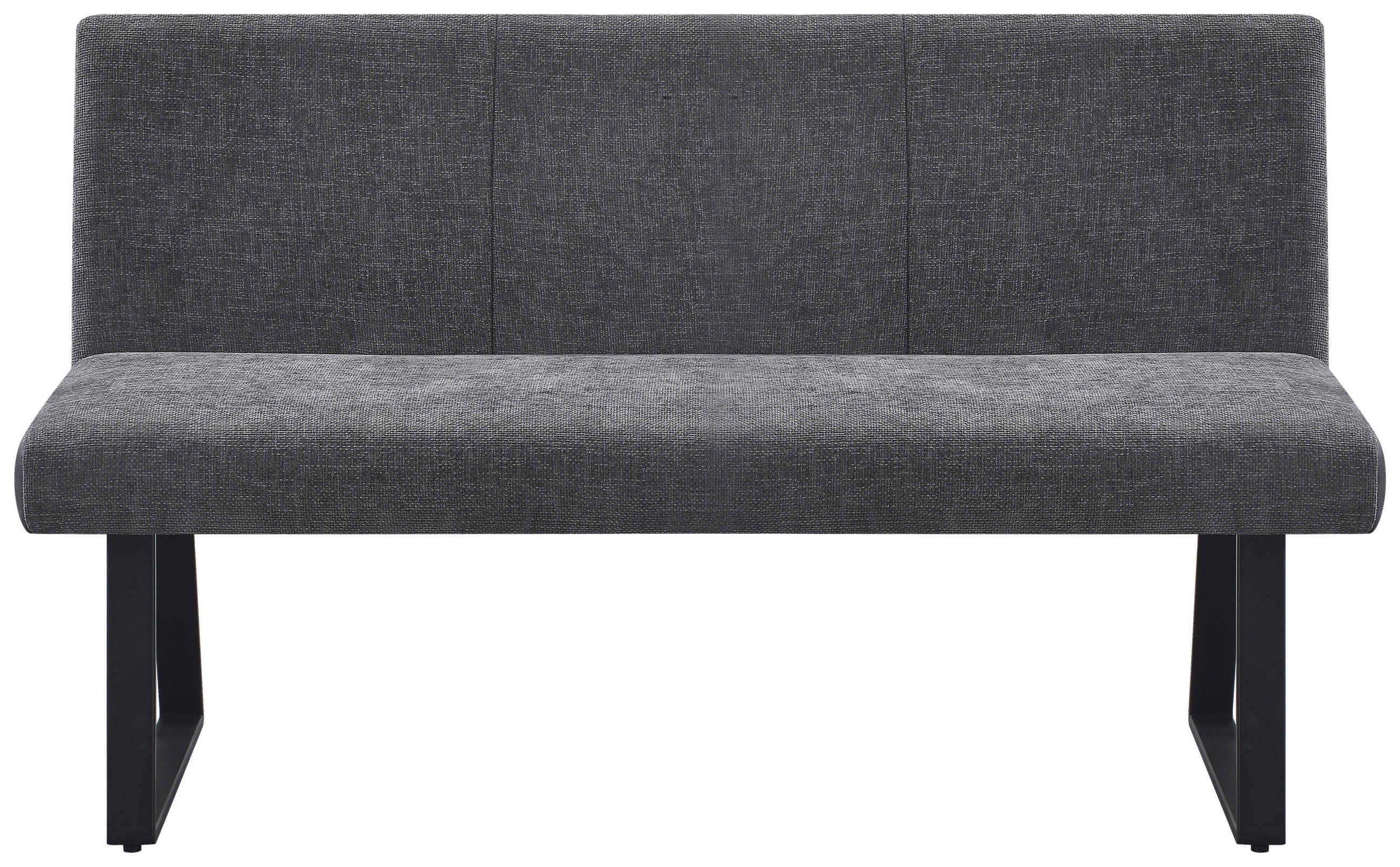 SITZBANK 140/86/61 cm Webstoff, Mikrofaser Grau, Schwarz  - Schwarz/Grau, KONVENTIONELL, Textil/Metall (140/86/61cm) - Carryhome