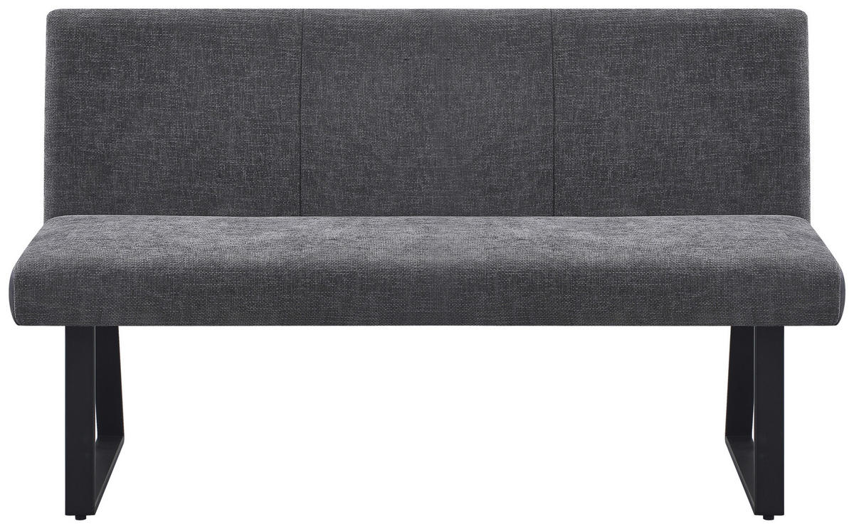SITZBANK 140/86/61 cm Webstoff, Mikrofaser Grau, Schwarz  - Schwarz/Grau, KONVENTIONELL, Textil/Metall (140/86/61cm) - Carryhome