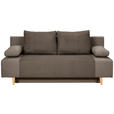 SCHLAFSOFA  in Cord, Velours Braun  - Buchefarben/Creme, KONVENTIONELL, Holz/Textil (191/92cm) - Carryhome
