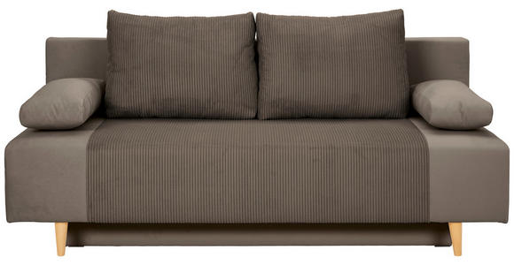SCHLAFSOFA  in Cord, Velours Braun  - Buchefarben/Creme, KONVENTIONELL, Holz/Textil (191/92cm) - Carryhome
