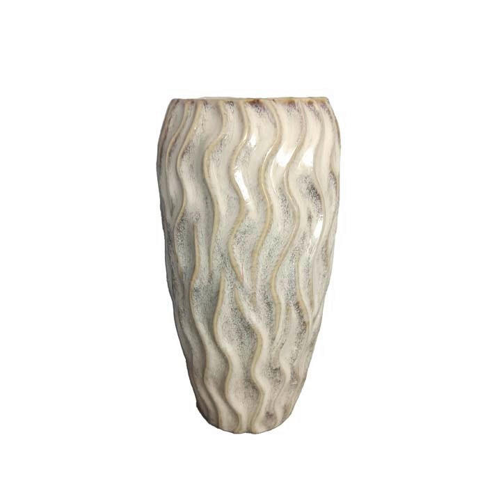 VAZĂ  - bej, Design, ceramică (14/14/25cm)