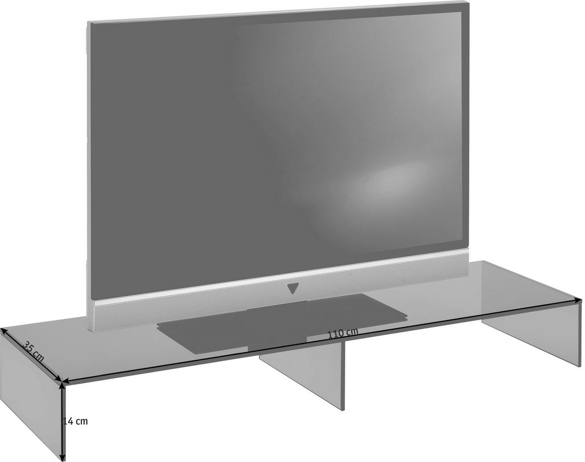TV NÁSTAVEC, sklo, čiré - čiré, Design, sklo (110/14/35cm) - Xora