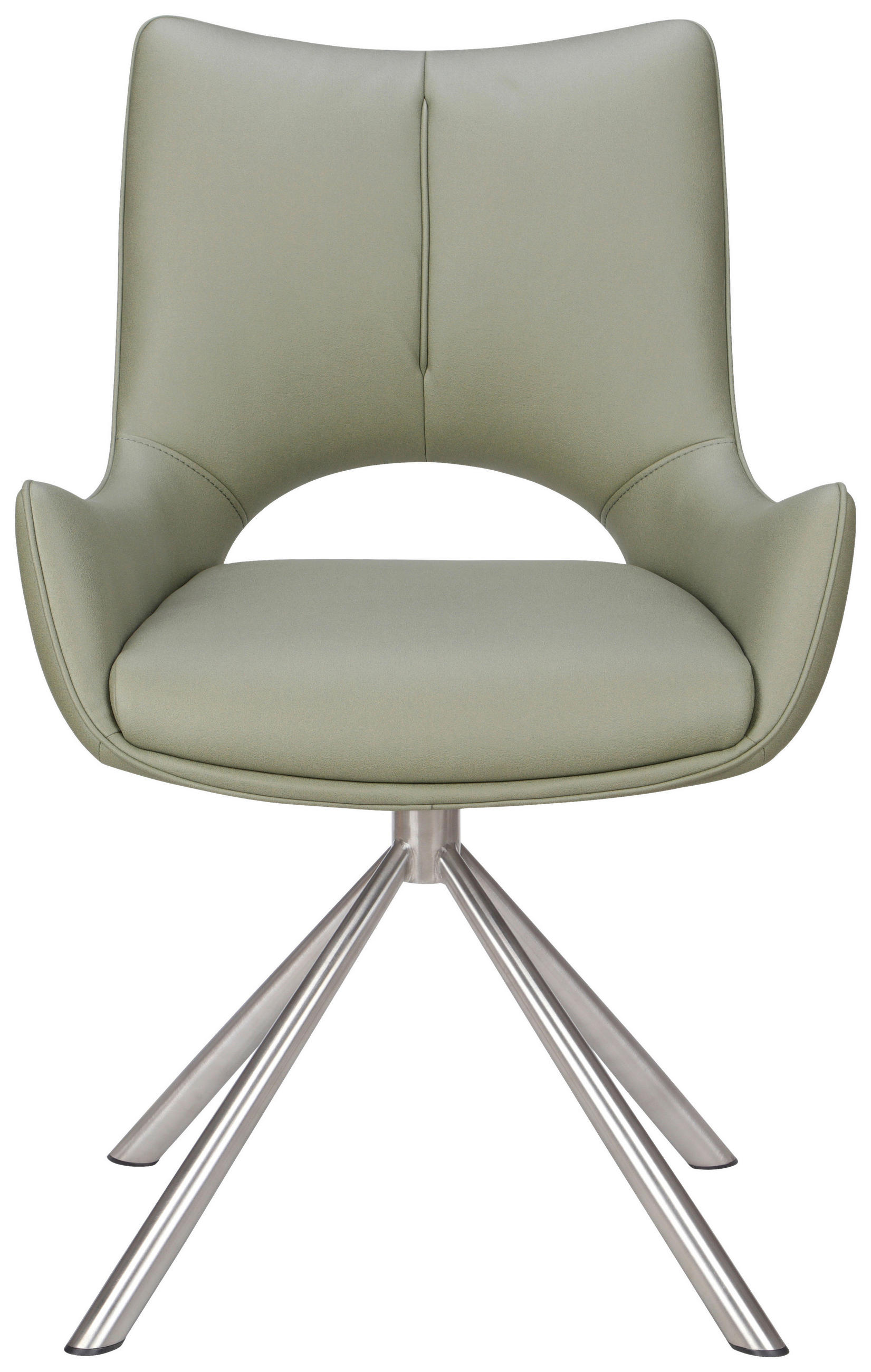 STUHL - Edelstahlfarben/Grün, Design, Textil/Metall (57/85,5/62cm) - Carryhome