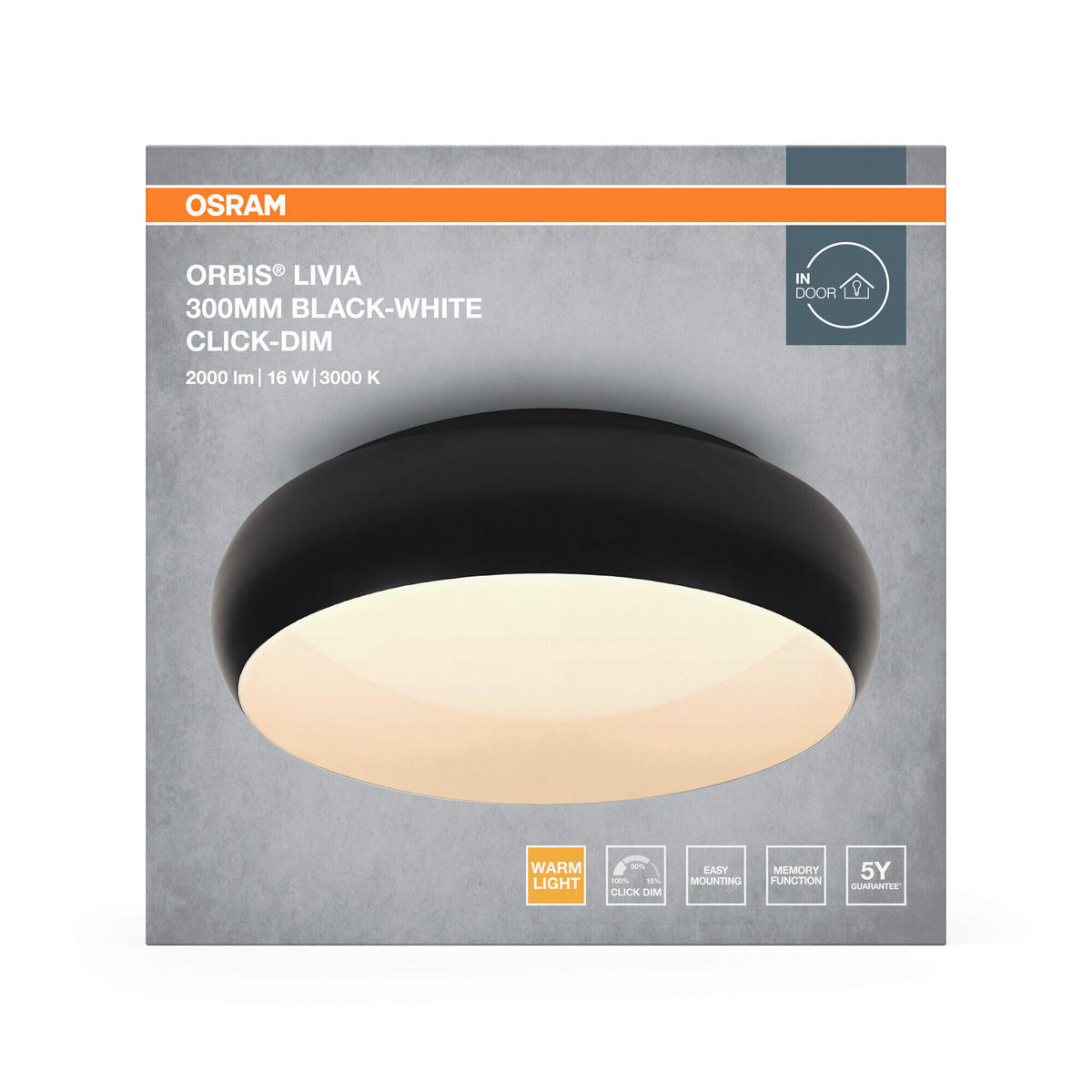 LED-DECKENLEUCHTE 30/9.5 cm   - Design, Kunststoff/Metall (30/9.5cm) - Osram