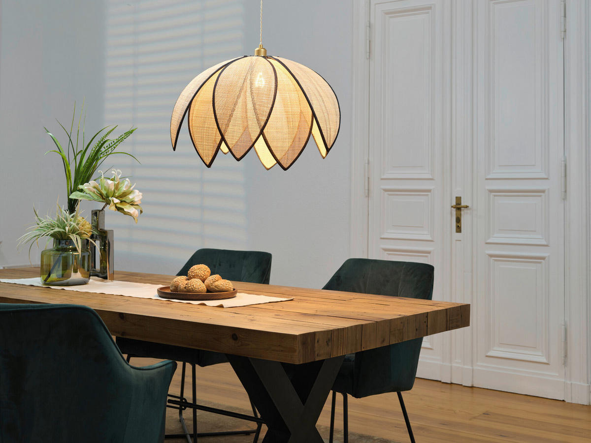 HÄNGELEUCHTE 67/146,5 cm  - Beige, Basics, Holz/Metall (67/146,5cm) - Osram