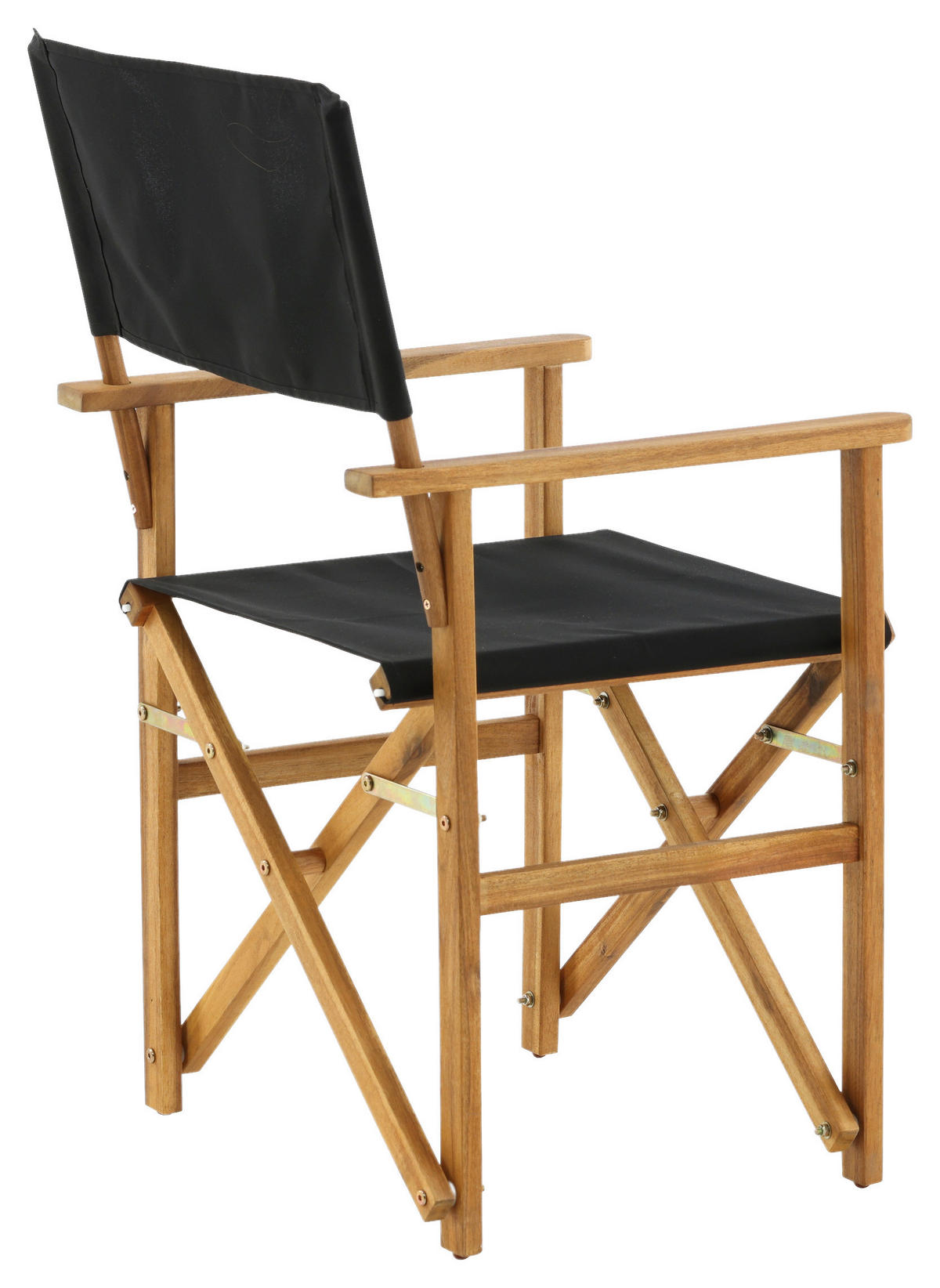 KLAPPSTUHL Textilgeflecht Akazie massiv Schwarz, Akaziefarben  - Schwarz/Akaziefarben, KONVENTIONELL, Holz/Textil (53/90/55cm) - Gardenson