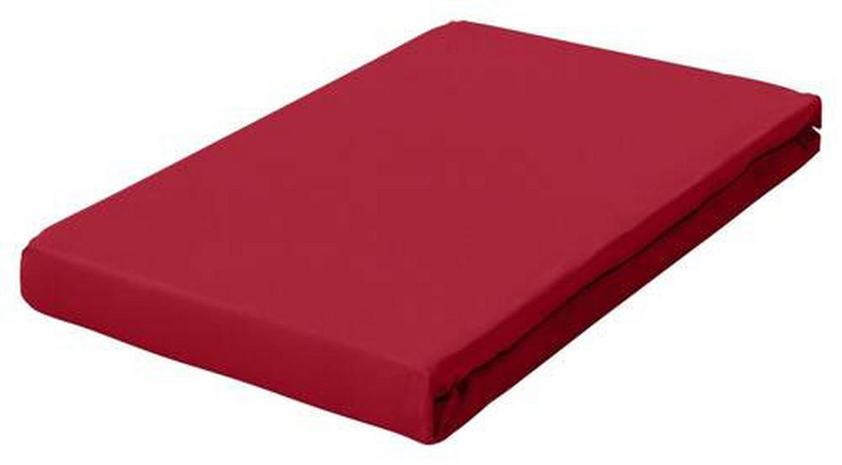 BOXSPRING-SPANNLEINTUCH 120-130/200-220 cm Jersey  - Dunkelrot, Basics, Textil (120-130/200-220cm) - Schlafgut
