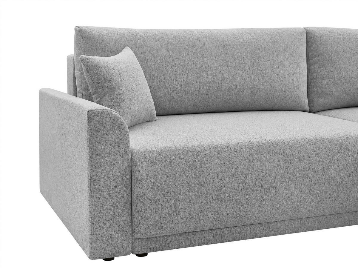 ECKSOFA KIMMY Hellgrau Flachgewebe Zierkissen, Rückenkissen, Bettkasten  - Hellgrau/Schwarz, Design, Kunststoff/Textil (233/146cm) - P & B