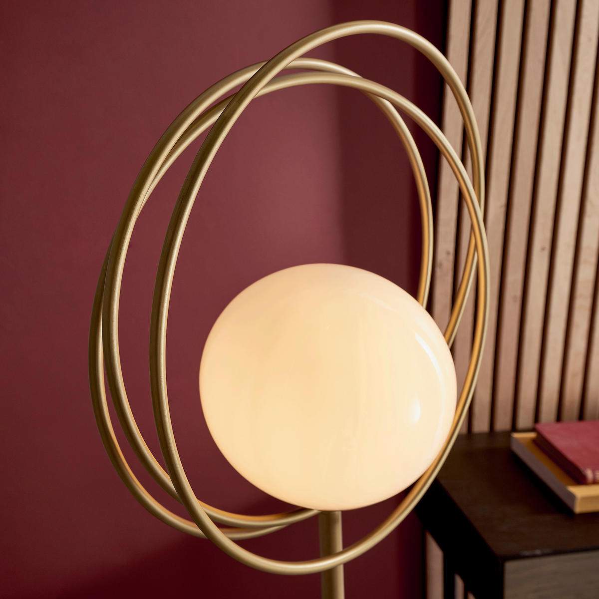 STEHLEUCHTE 41/155.6 cm    - Goldfarben/Opal, Design, Glas/Metall (41/155.6cm) - ENDON
