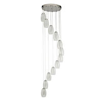 LED-HÄNGELEUCHTE 52/200/52 cm  - Klar/Chromfarben, Design, Glas/Textil (52/200/52cm)