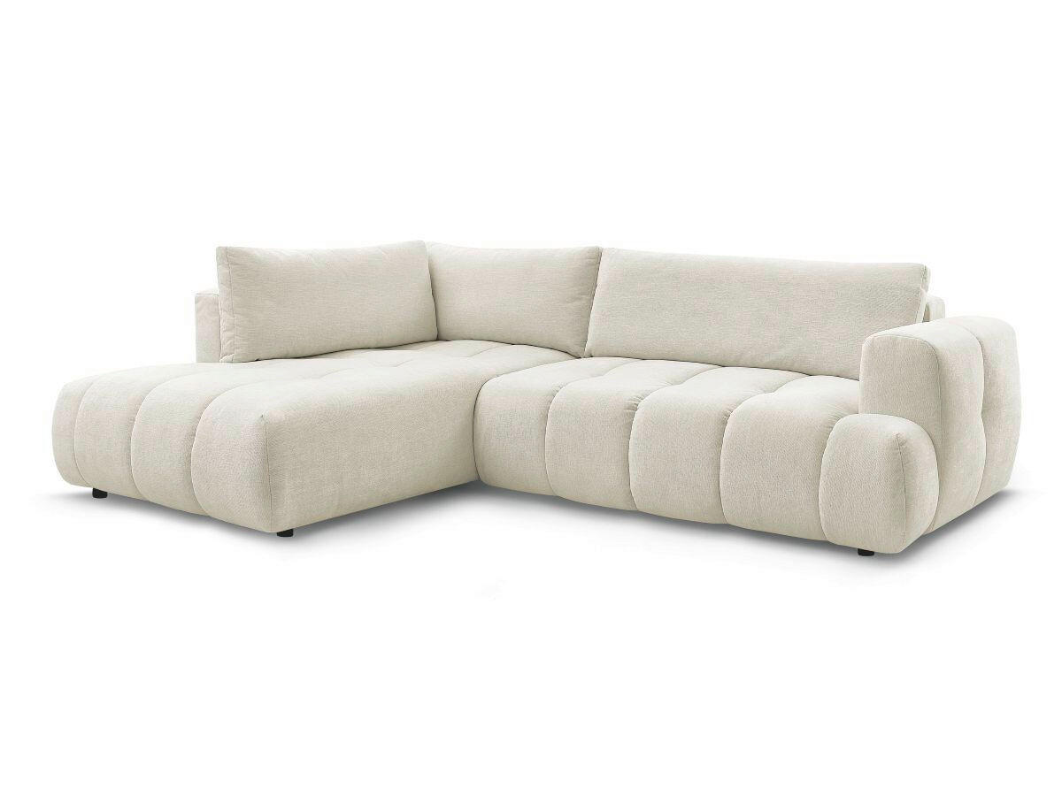 ECKSCHLAFSOFA FUJI Leinenoptik Beige  inkl.  - Beige/Schwarz, MODERN, Kunststoff/Textil (204/282cm)