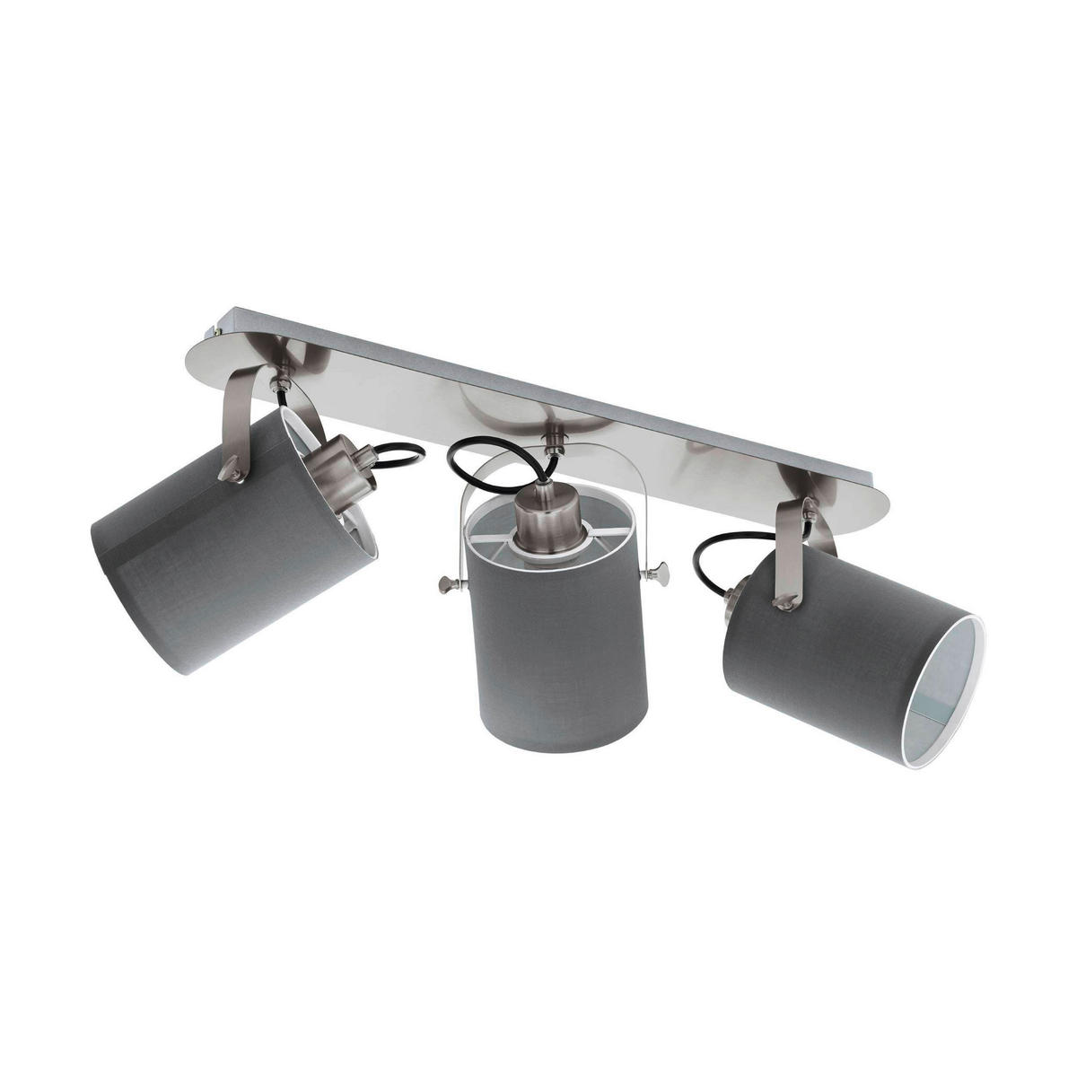 STRAHLER - Grau/Nickelfarben, Basics, Textil/Metall (57,5/9/10cm) - Eglo