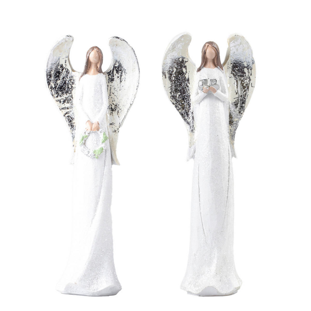 DEKORAČNÝ ANJEL - biela, Basics, plast (8/20/8cm)
