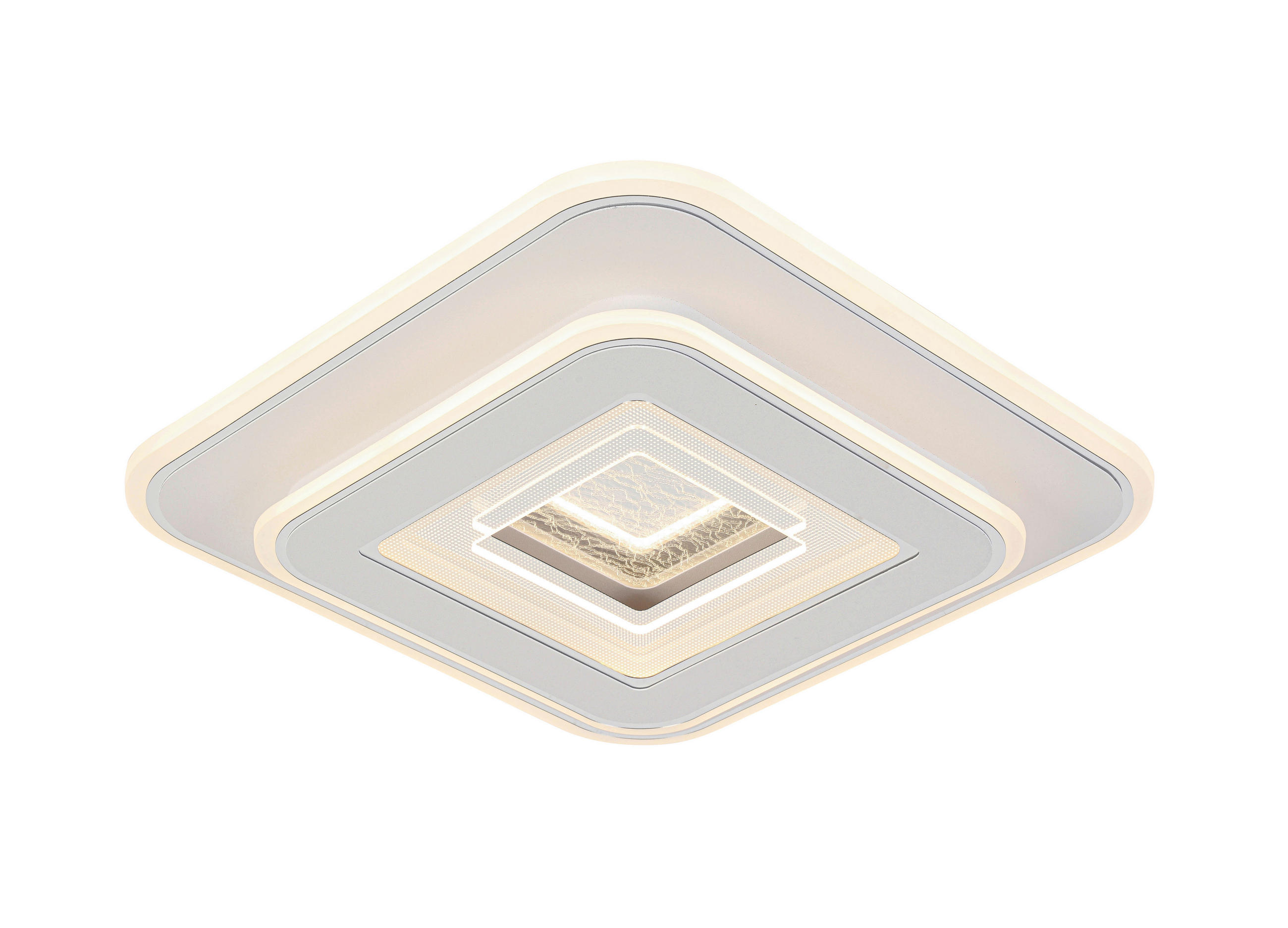LED-DECKENLEUCHTE Levels 35/35/6 cm   - Chromfarben/Weiß, Basics, Kunststoff/Metall (35/35/6cm) - Novel