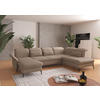 WOHNLANDSCHAFT Taupe Flachgewebe  - Taupe/Schwarz, KONVENTIONELL, Textil/Metall (198/359/231cm) - Sit & More