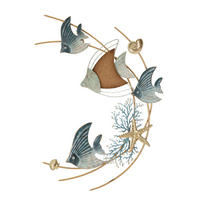 NÁSTENNÁ DEKORÁCIA 61/86/5 cm  - Basics, kov/kompozitné drevo (61/86/5cm)