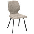 STUHL  in Eisen Mikrofaser  - Schwarz/Naturfarben, MODERN, Textil/Metall (46/91/61cm) - Venda