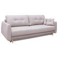 SCHLAFSOFA Webstoff Rosa  - Buchefarben/Rosa, KONVENTIONELL, Holz/Textil (220/90/95cm) - Carryhome