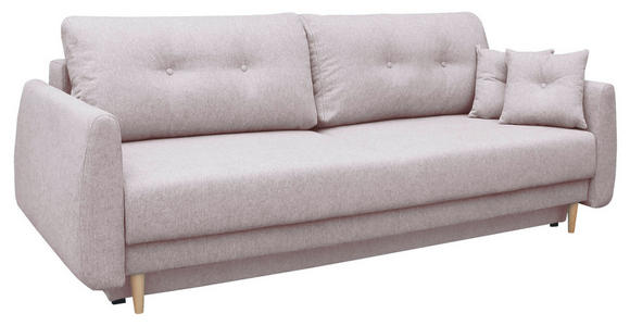 SCHLAFSOFA Webstoff Rosa  - Buchefarben/Rosa, KONVENTIONELL, Holz/Textil (220/90/95cm) - Carryhome