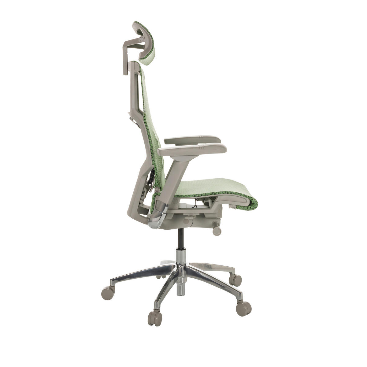 DREHSTUHL Grün  - Alufarben/Grau, Basics, Kunststoff/Textil (67/119-135/60cm) - MID.YOU