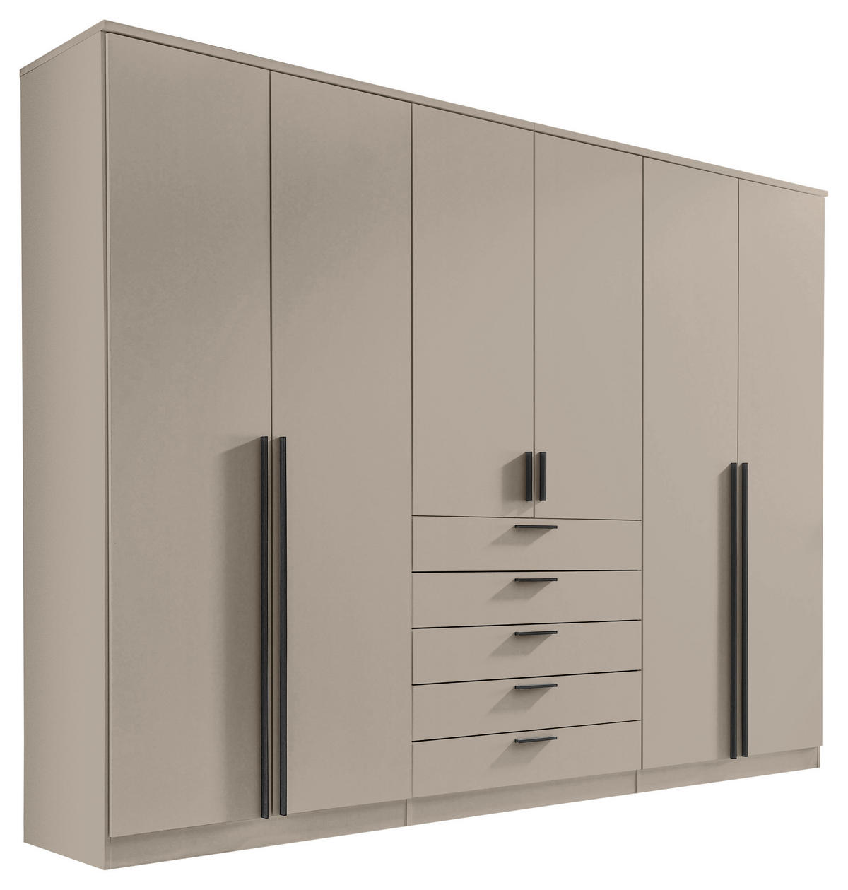 KLEIDERSCHRANK 270/210/52 cm,  in Kaschmir, 6-türig  - Kaschmir/Alufarben, KONVENTIONELL, Holzwerkstoff/Kunststoff (270/210/52cm) - Livetastic