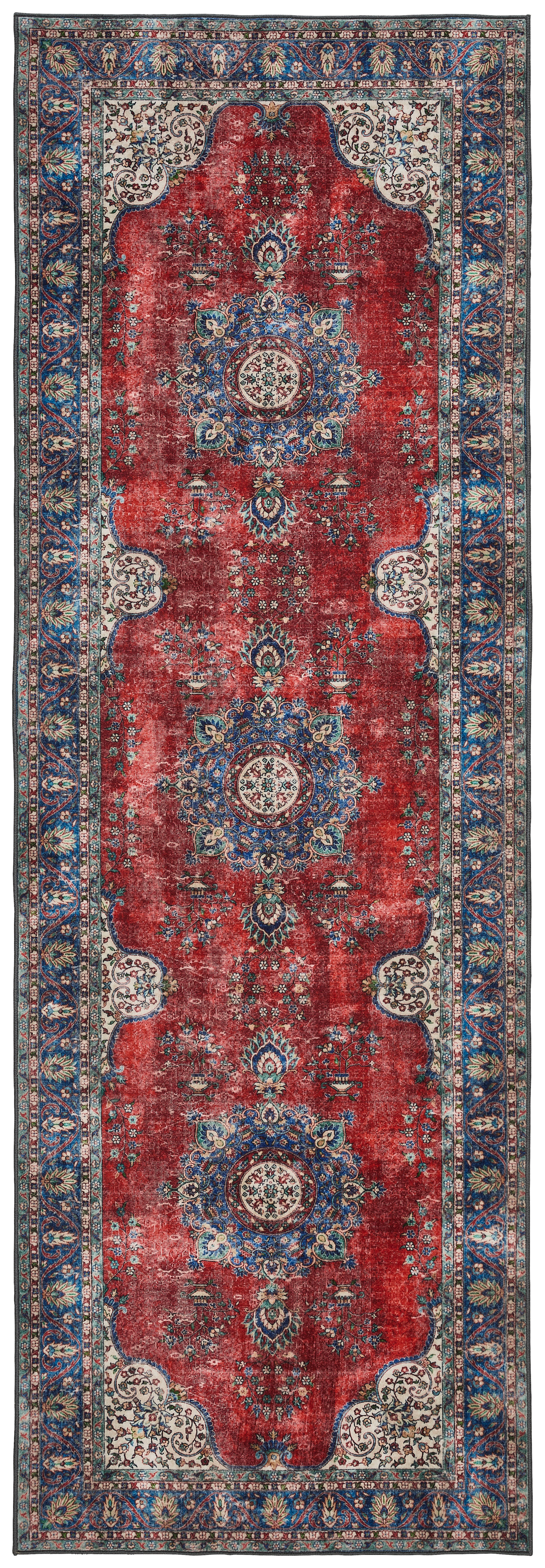 LÄUFER 80/250 cm Multicolor, Rot  - Rot/Multicolor, Trend, Textil (80/250cm) - Novel