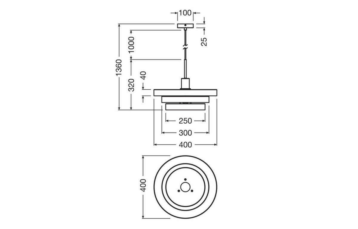 PENDELLEUCHTE 40/136 cm   - Rosa, KONVENTIONELL, Metall (40/136cm) - Ledvance