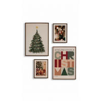 BILDERSET 4-teilig Multicolor  - Multicolor, Basics, Holz - X-Mas