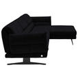 ECKSOFA  in Flachgewebe Schwarz  279-327/176-217 cm  - Schwarz, Design, Textil/Metall (279-327/176-217cm) - Dieter Knoll