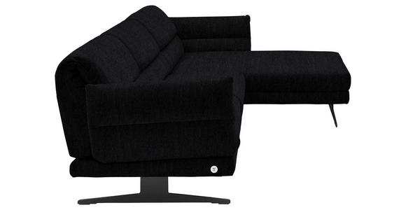 ECKSOFA  in Flachgewebe Schwarz  279-327/176-217 cm  - Schwarz, Design, Textil/Metall (279-327/176-217cm) - Dieter Knoll