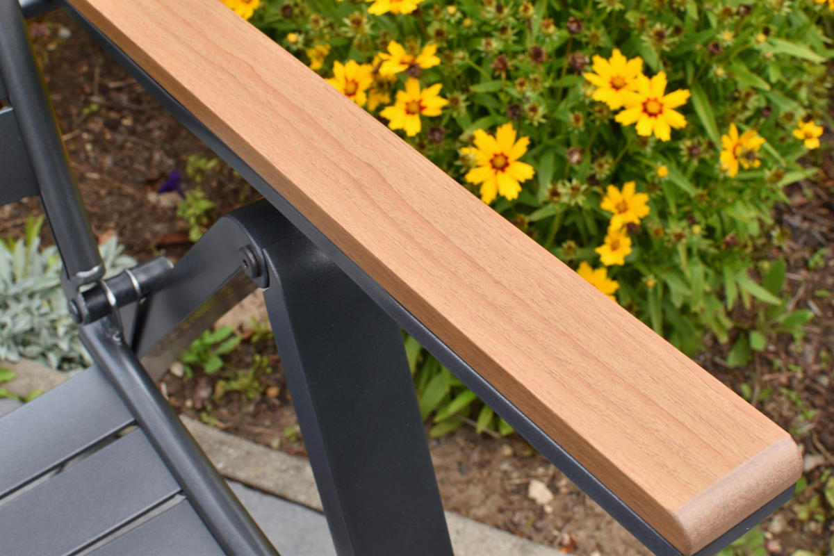 GARTENKLAPPSESSEL Aluminium Graphitfarben, Braun  - Graphitfarben/Braun, KONVENTIONELL, Kunststoff/Metall (61,5/113/72cm) - Gardenson