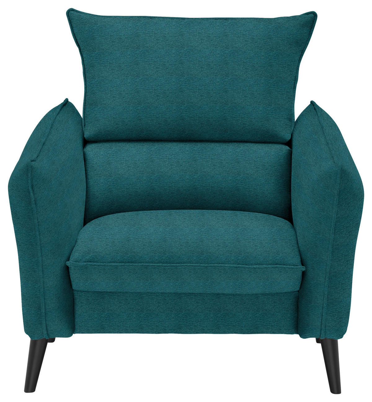 SESSEL Velours Petrol    - Petrol/Schwarz, Design, Holz/Textil (96/98/100cm) - Carryhome