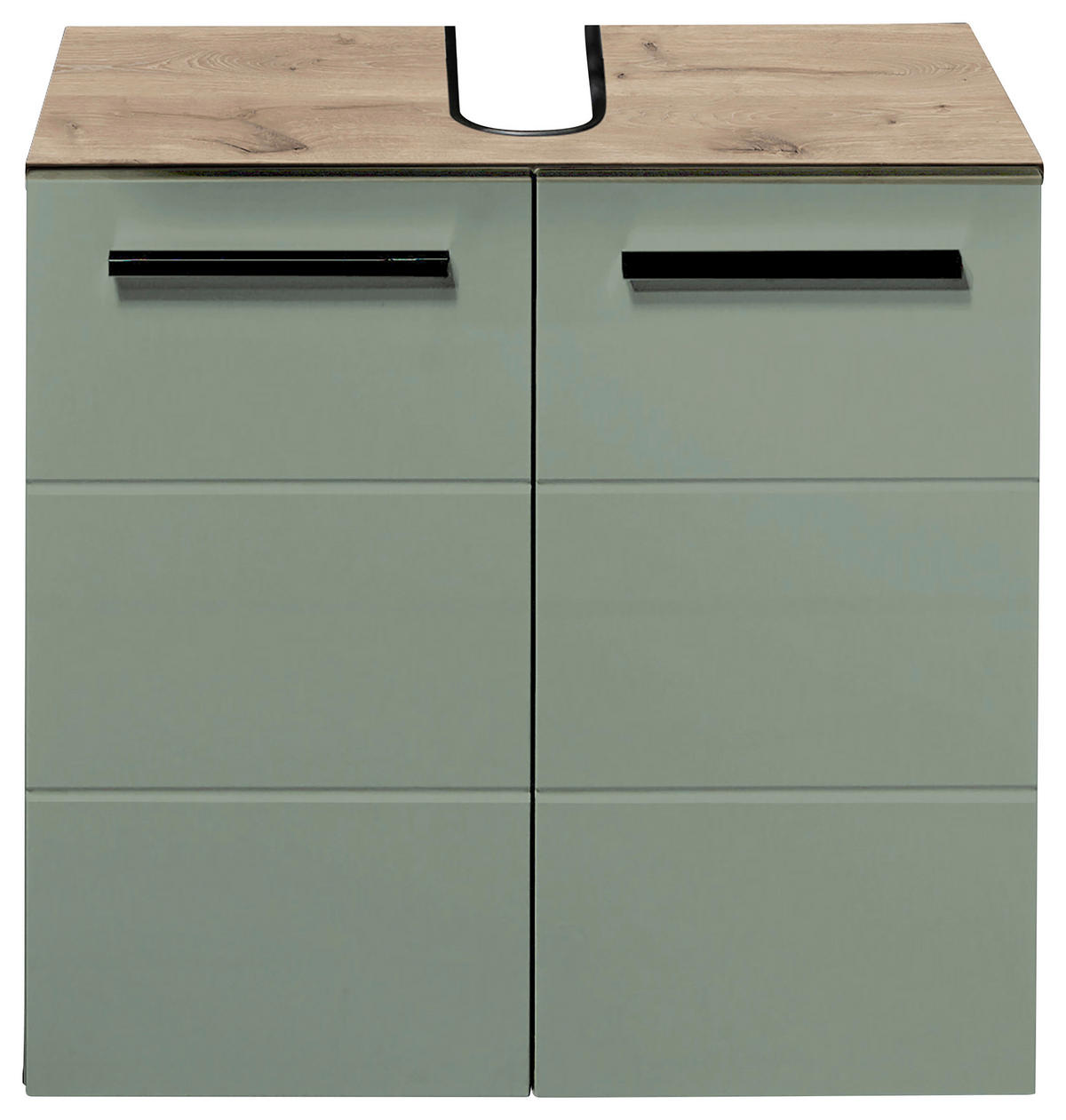 WASCHBECKENUNTERSCHRANK 60/62/31 cm  - Eichefarben/Schwarz, Basics, Holzwerkstoff/Kunststoff (60/62/31cm) - MID.YOU
