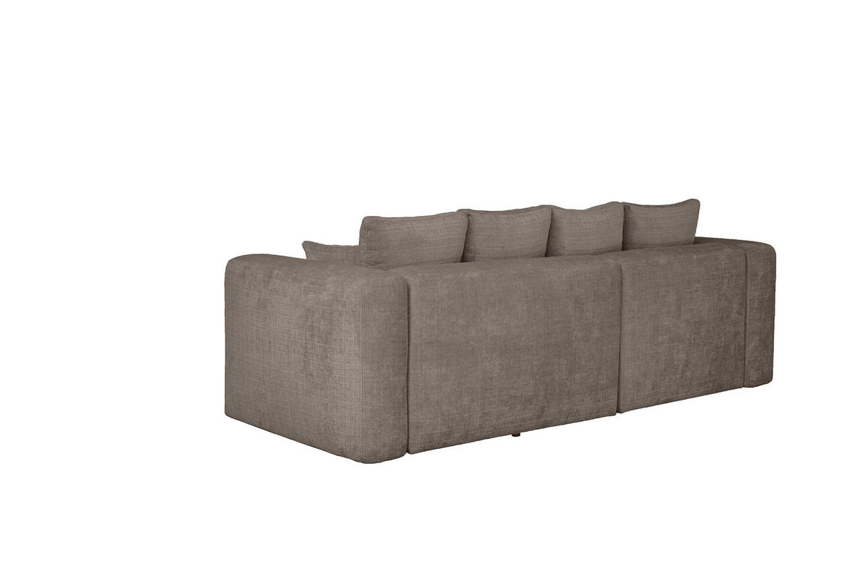 ECKSOFA Taupe Chenille Zierkissen, Rückenkissen, Rücken echt  - Taupe/Schwarz, MODERN, Kunststoff/Textil (188/276cm) - Milino